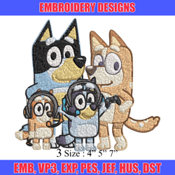 Bluey family Embroidery, Bluey family Embroidery, Embroidery File, cartoon design, logo shirt, Digital download.