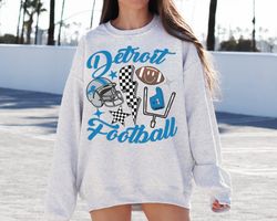 Retro Detroit Football Crewneck Sweatshirt T-Shirt, Lions Sweatshirt, Vintage Detroit Football Sweatshirt,