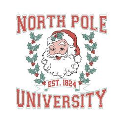 Vintage Christmas Santa North Pole University SVG Download