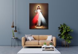 Jesus Canvas Wall Art Poster,Jesus Divine Mercy Print I Trust In You Poster Canvas Wall Art , Home Hanging Picture Decor