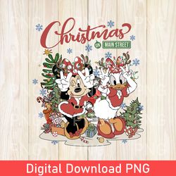Vintage Minnie Daisy Christmas PNG, Retro Disney Christmas PNG, Disney Christmas Friends PNG, Disney Girls Christmas PNG