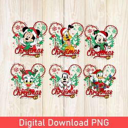 Vintage Mickey And Friend Christmas PNG, Disney Ears Christmas PNG, Disney Christmas PNG, Disney Trip PNG, Disney Friend