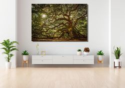 angel oak tree of life wall art large canvas wall art , old tree print nature home decor living room large canvas
