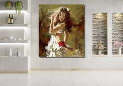 Best Dance Canvas Wall art Poster,Tango Canvas Wall Art ,Dancing Couple Wall Art,Ready to Hang Gift,Tango Oil Painting,