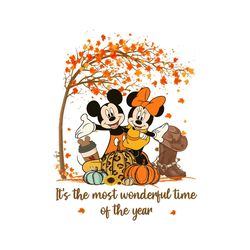 Mickey Minnie Thanksgiving Wonderful Time of The Year PNG