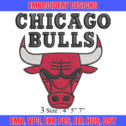 chicago bulls embroidery design, sport embroidery, brand embroidery, embroidery file, logo shirt, digital download