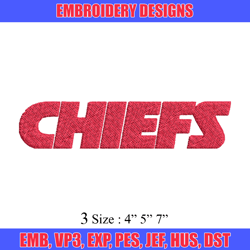 Chiefs logo Embroidery Design, Brand Embroidery, Embroidery File, Logo shirt, Sport Embroidery, Digital download