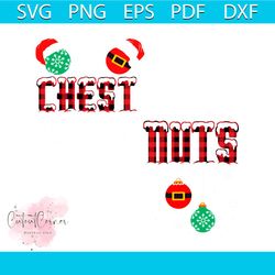 Chest Nuts Retro Christmas Couple SVG Digital Cricut File
