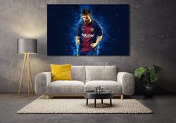 Lionel Messi Canvas Wall Art Poster, Argentina Football Print Home Deco Living Room No Frame Lionel Messi Home Decor CAN