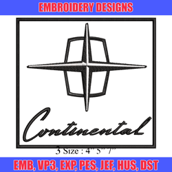 Continental logo embroidery design, Continental logo embroidery, logo design, embroidery file, Digital download.