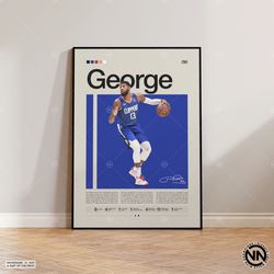Paul George Poster, LA Clippers Poster, NBA Poster, Sports Poster, Mid Century Modern, NBA Fans, Basketball Gift, Sports