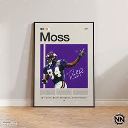Randy Moss Poster, Minnesota Vikings Print, NFL Poster, Sports Poster, Football Poster, NFL Wall Art, Sports Bedroom Pos