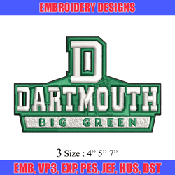 Dartmouth Big Green embroidery design, Dartmouth Big Green Lions embroidery, Sport embroidery, NCAA embroidery.