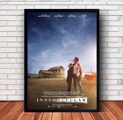 Interstellar Movie Poster Canvas Wall Art Family Decor, Home Decor,Frame Option-2