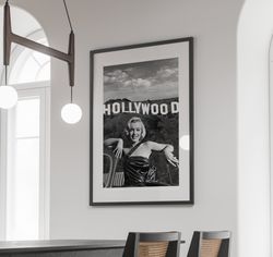 Marilyn Monroe Poster, Fashion Photography, Old Hollywood Print, Wall Art, , Black And White, Marilyn Monroe Print-1