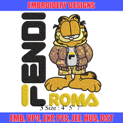 Garfield Fendi Embroidery design, Garfield Fendi cartoon Embroidery, cartoon design, Embroidery File, Instant download.