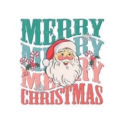 Vintage Cute Santa Merry Christmas SVG File For Cricut