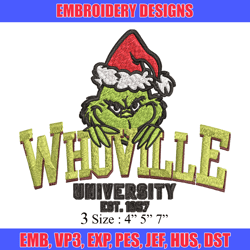 Grinch Whoville Embroidery design, Grinch Christmas Embroidery, Grinch design, Embroidery File, Digital download.