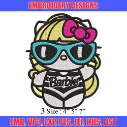 Hello Kitty Barbie Embroidery design, Hello Kitty Barbie Embroidery, logo design, Embroidery File, Digital download.