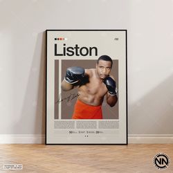 Sonny Liston Poster, Boxing Poster, Sports Poster, Boxing Wall Art, Mid-Century Modern, Motivational Poster, Sports Bedr