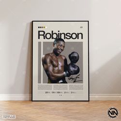 Sugar Ray Robinson Poster, Boxing Poster, Sports Poster, Boxing Wall Art, Mid-Century Modern, Motivational Poster, Sport