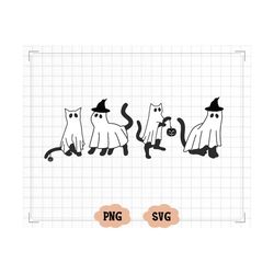 Cute Ghost Svg, Cute Halloween Svg, Cute Halloween Stickers, Halloween Vibes, Ghost Svg,ute Ghost Cats SVG, Ghost Cats P
