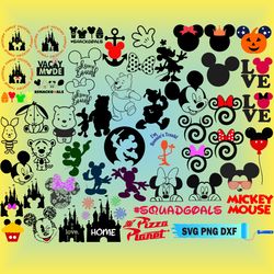 50 Svg Bundle Mickey svg png dxf eps files for Cricut or Silhouette Clipart, MickeySvg, ToyStory Svg, LionKing Svg, Disn