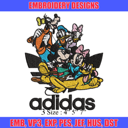 Mickey friends Embroidery Design, Adidas Embroidery, Brand Embroidery, Embroidery File,Logo shirt,Digital download