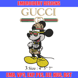 Mickey gucci Embroidery Design,Gucci Embroidery, Embroidery File, Logo shirt, Sport Embroidery, Digital download