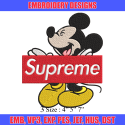 Mickey Mouse Supreme Embroidery design, Disney Embroidery, Disney design, Embroidery File, Digital download.