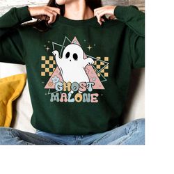 Ghost Malone Sweatshirt, Funny Halloween Sweatshirt, Cute Ghost Sweatshirt, Malone Shirt, Spooky Season Tee, Halloween G