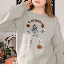 Stay Spooky Halloween Skeleton Sweatshirt, Pumpkin Halloween Sweatshirt, Pumpkin Shirt, Spooky Halloween Shirt, Fall Sea