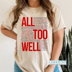 All Too Well T-shirt, Taylor Swift Taylor Swift Inspired Shirt, Taylor Swift Taylor Swift Vintage Merch, Music Shirt, Co