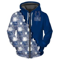 Indianapolis Colts Cool 3D Zipper Hoodie
