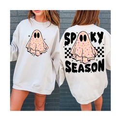Spooky Season SVG Png, Halloween Sublimation Digital Design Download, cute ghost svg, spooky girl png, trendy svg, pumpkin svg, retro svg