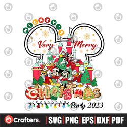 Retro Mickey And Friends Very Merry Christmas Party PNG