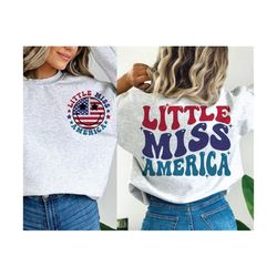 Little Miss America SVG, USA Svg, July 4th Svg, Patriotic Svg, America Retro Svg, Sublimation Png Design Download, Independence Day Svg