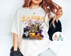 Halloween Shirt, Karma Is Cat Eras T-Shirt, Taylor Swiftie Cat Shirt, Taylor Swiftie Speak Now Shirt, Taylor Swiftie Hal