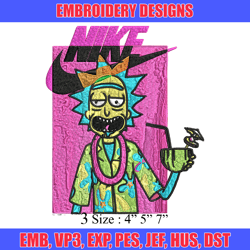 Rick and Morty x Just Rick It Embroidery design, Cartoon Embroidery, Nike design, Embroidery file, Instant download.