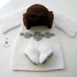 CROCHET PATTERN - Princess Leia Baby Costume | Princess Dress Crochet Pattern | Sizes Newborn - 12 months