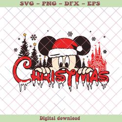 Funny Mickey Christmas Disney Castle SVG File For Cricut