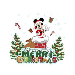 Disneyland Mickey Merry Christmas PNG Sublimation File