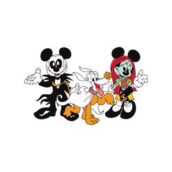 Mickey and Minnie Halloween Cosplay Jack Skellington SVG