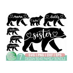 Bear Family bundle set Svg  Matching svg, Baby Brother Sister Mama Papa Bear svg, boho dxf eps png Files for Cutting Machines Cameo Cricut,