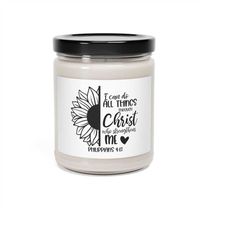 Bible verse candle, 9oz, Scented Soy Candle, Christian candle, Religious candle, faith candle, i can do all things candl