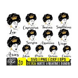 Afro Woman Svg, Afro Svg, Zodiac Svg Bundle, Zodiac Sign Svg, Astrology Svg - Afro Astrology Svg, Astrology Sign Svg, Black Woman Svg