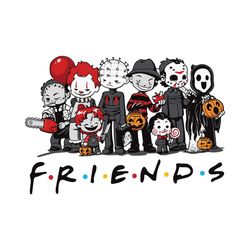 Retro Horror Movie Characters Friends PNG Sublimation