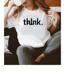 Think T-Shirt, Think Chess T-Shirt, Chess Shirt, Minimalist Shirt, Summer 2022 Shirt, Gambit T-Shirt, Mens, Ladies, Unis