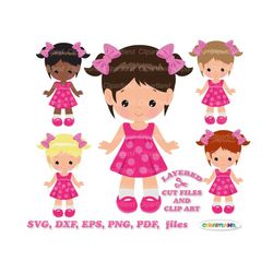 INSTANT Download. Cute little girl svg cut file and clip art. Commercial license is included ! G_6.