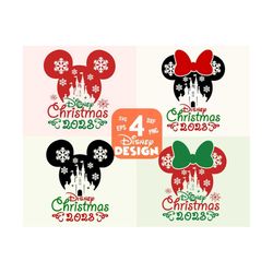 Christmas Vacation SVG Bundle, Castle Mouse Svg,  Magic World,  Santa, Snowflake, Castle Silhouette, Winter Cut files for Cricut Dxf Png